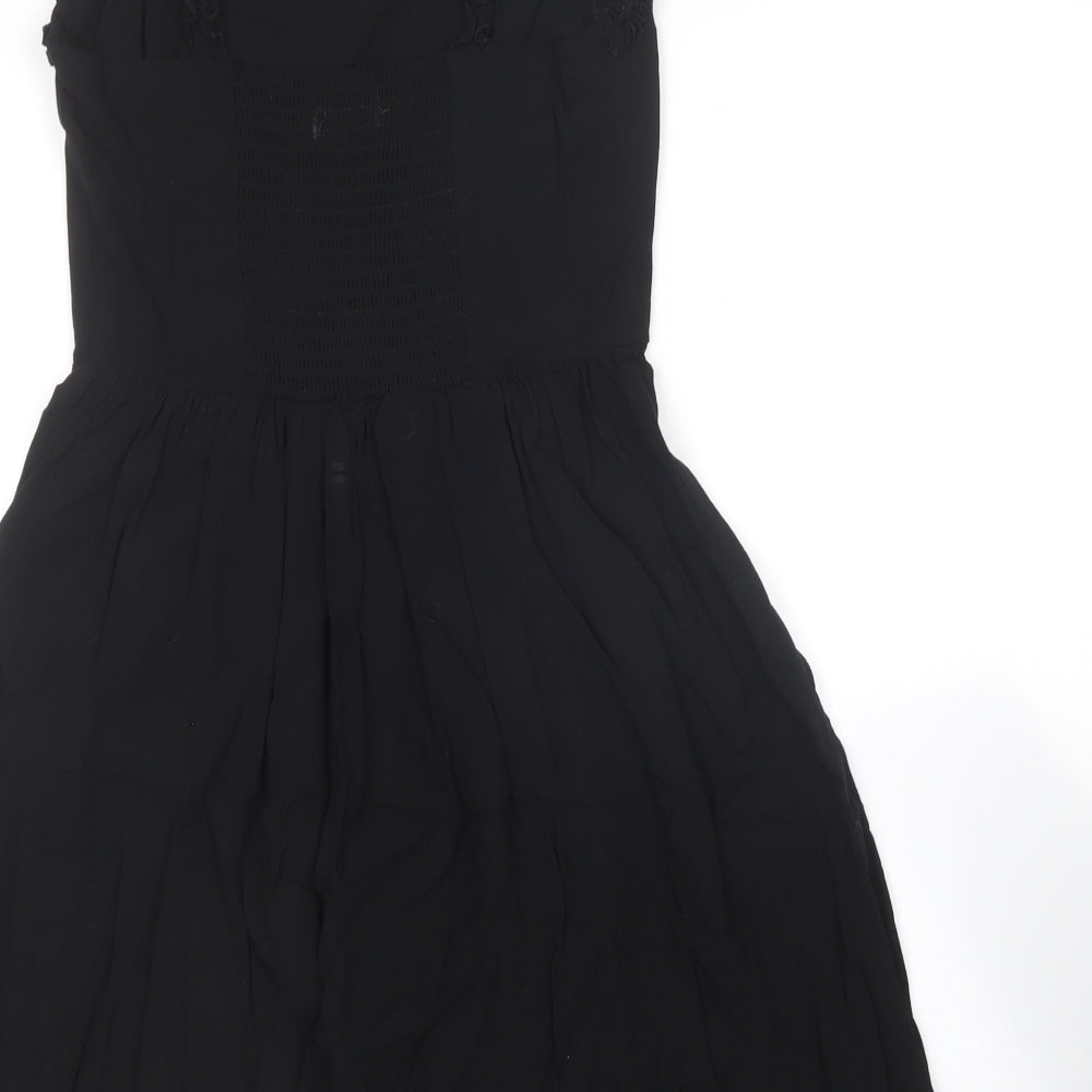 New Look Womens Black  Viscose Skater Dress  Size 8  Sweetheart