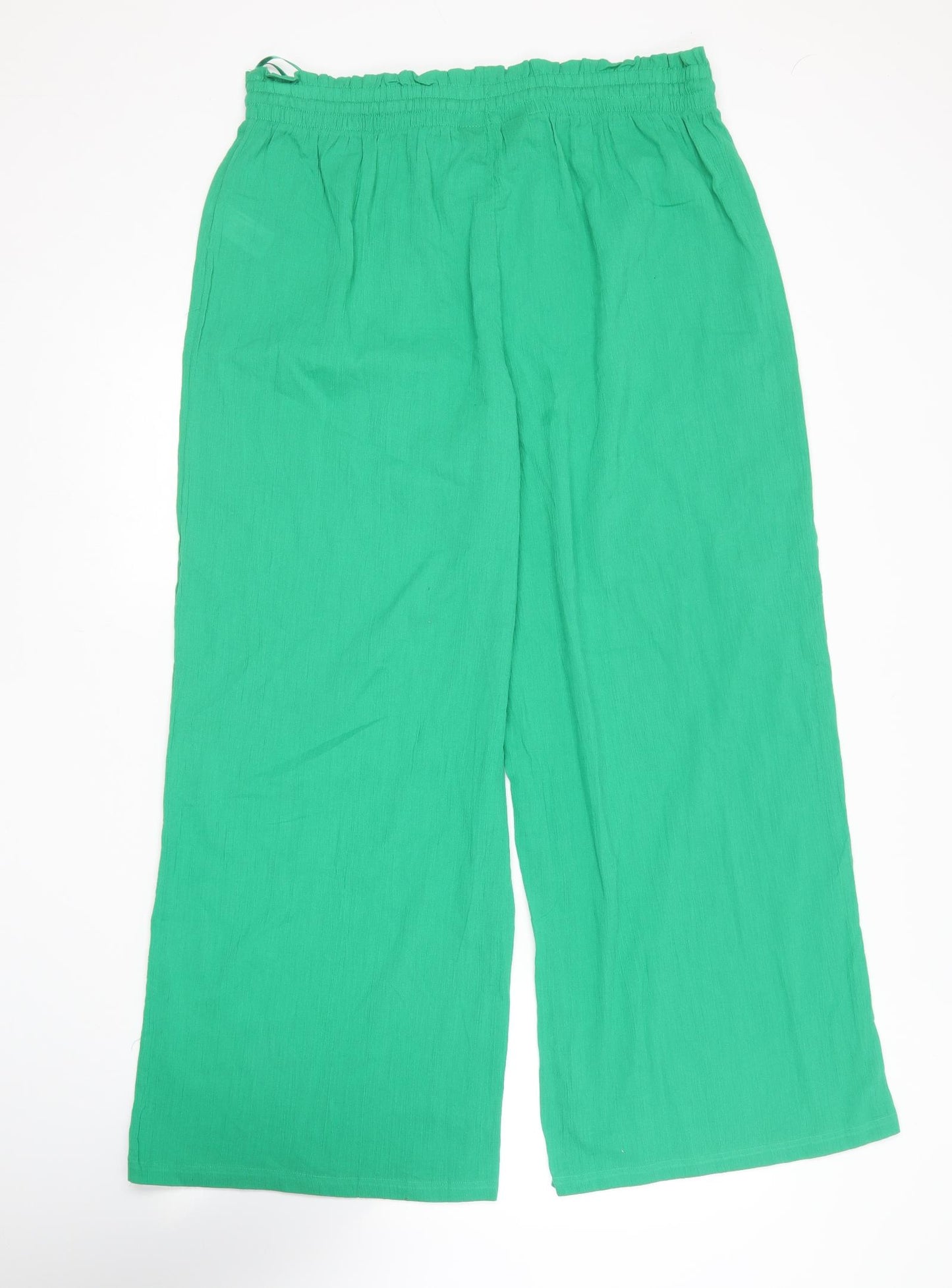Primark Womens Green  Cotton Trousers  Size 14 L29 in Regular