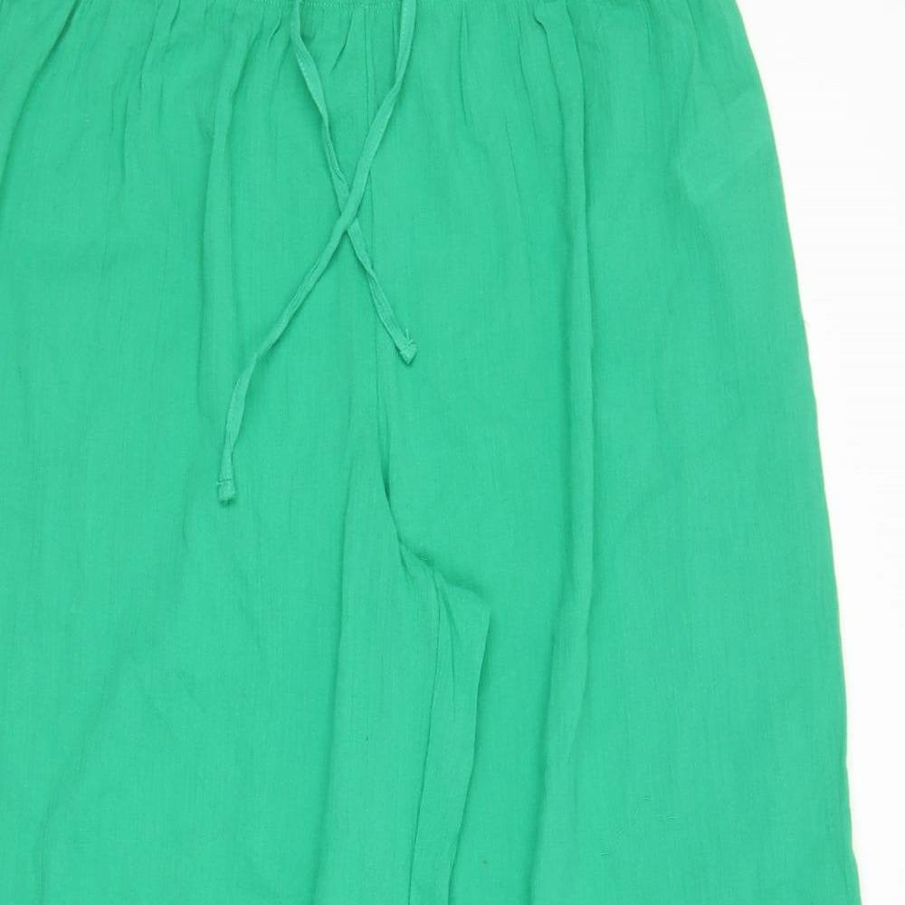 Primark Womens Green  Cotton Trousers  Size 14 L29 in Regular
