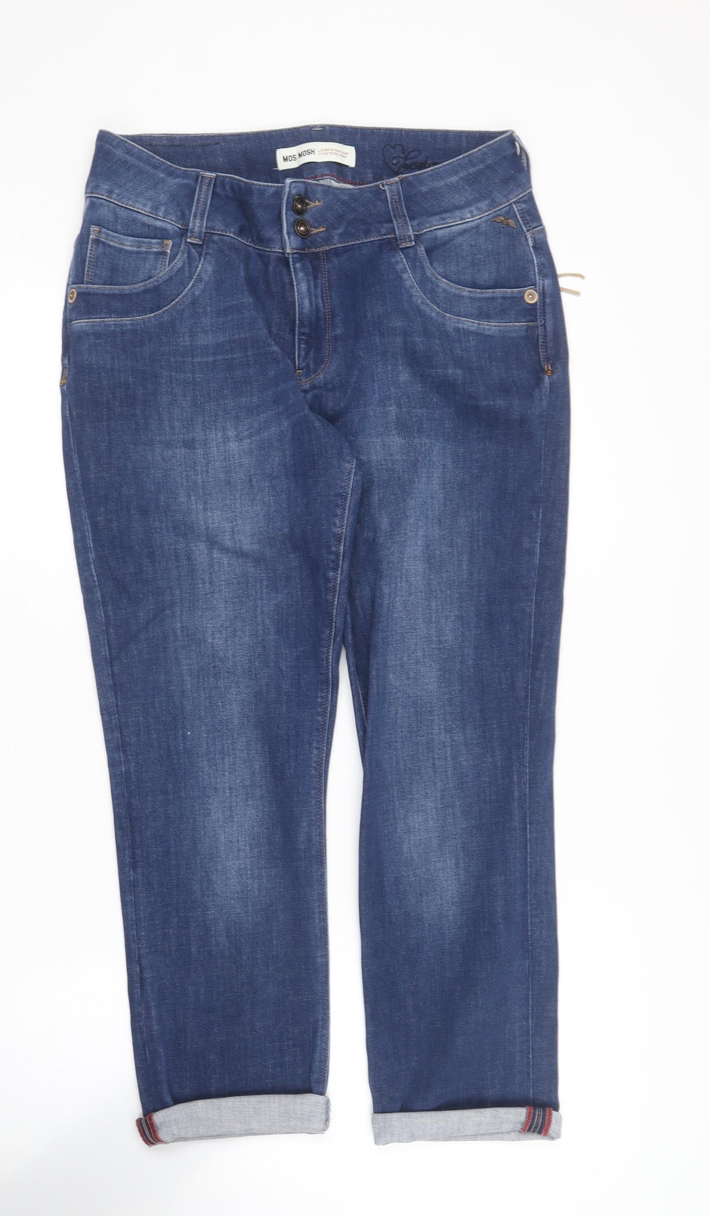 mos mosh Womens Blue  Polyester Straight Jeans Size 14 L25 in Regular
