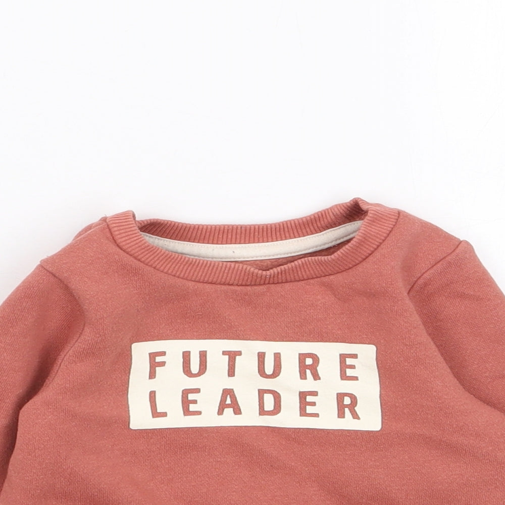 Primark Baby Orange  Cotton Pullover Jumper Size 9-12 Months  Pullover