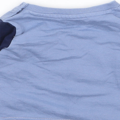 Peacocks Boys Blue Colourblock Cotton Pullover Jumper Size 3-6 Months  Pullover - Boss