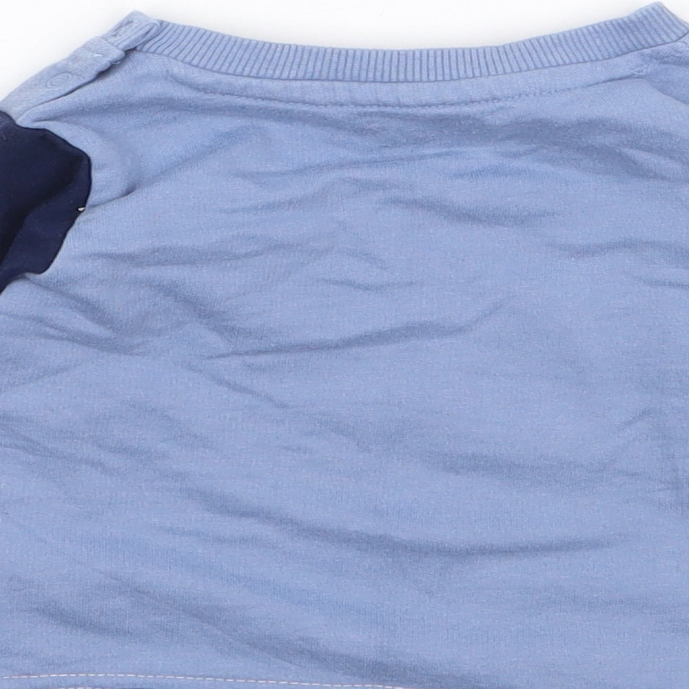 Peacocks Boys Blue Colourblock Cotton Pullover Jumper Size 3-6 Months  Pullover - Boss