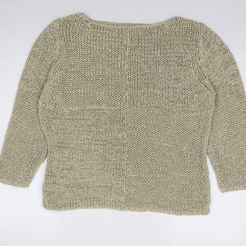 Laura Martin Collection Womens Green Round Neck  Acrylic Pullover Jumper Size M