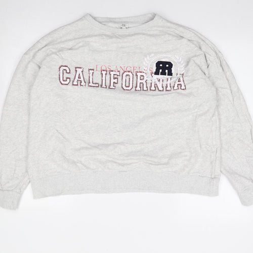 River Island Womens Grey  100% Cotton Pullover Sweatshirt Size S  Pullover