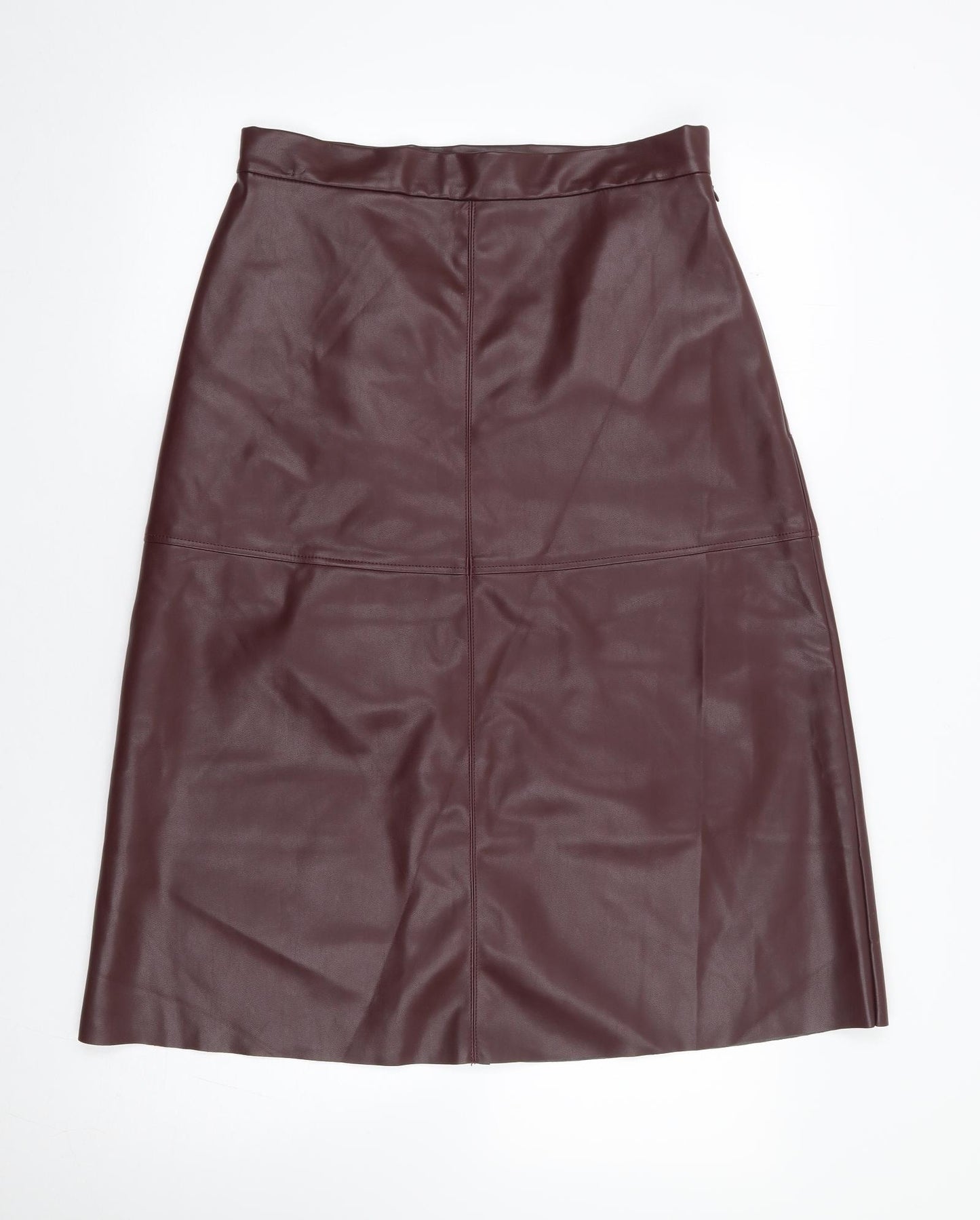 H&M  Womens Red  Polyester A-Line Skirt Size 14   Zip