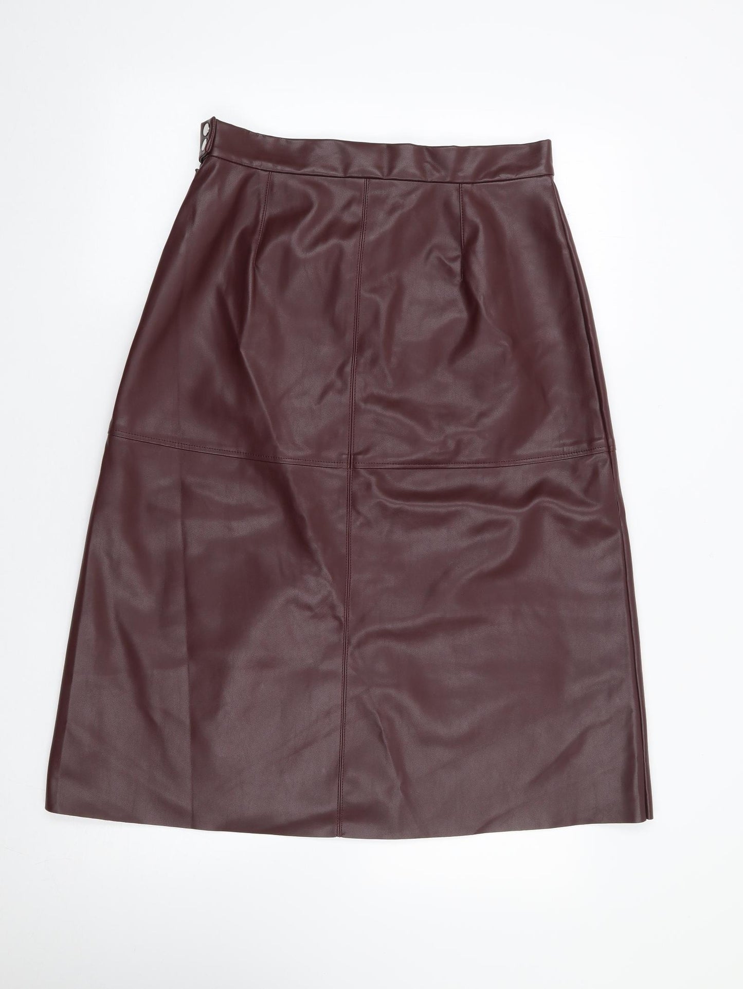 H&M  Womens Red  Polyester A-Line Skirt Size 14   Zip