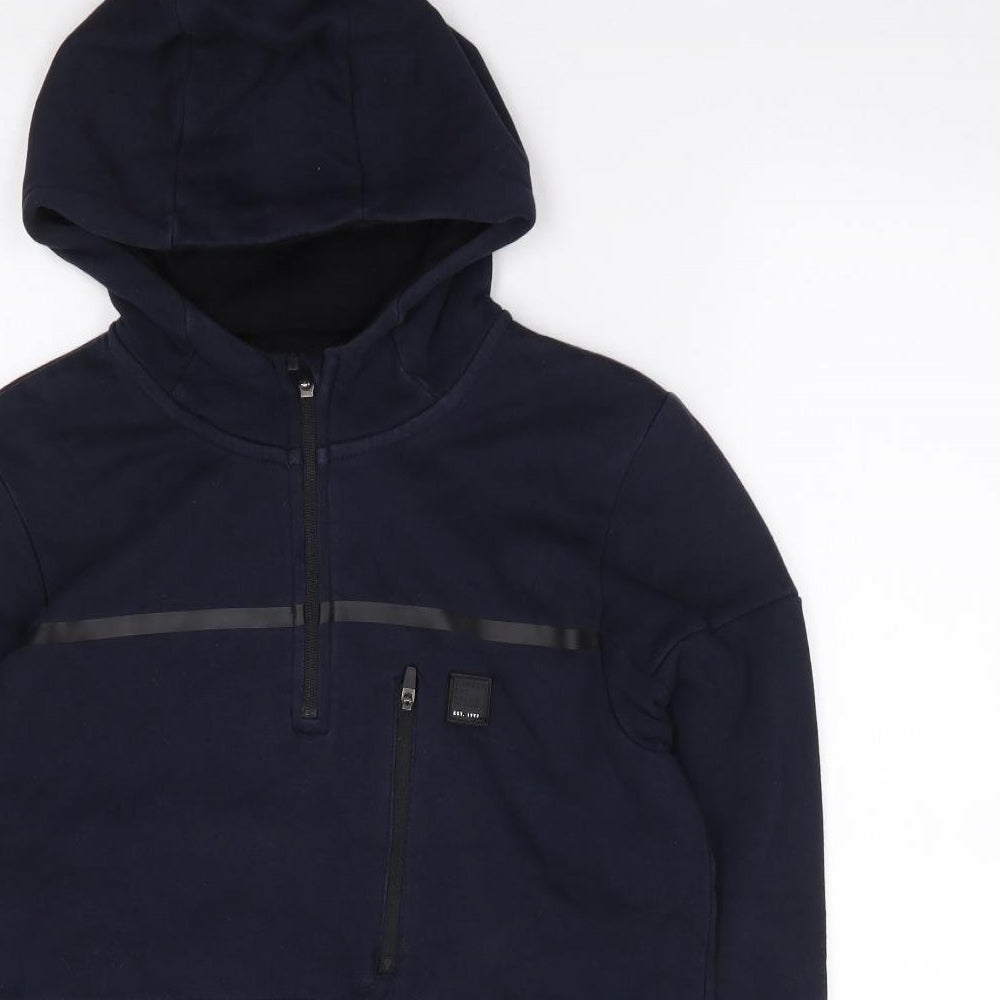 George Boys Blue  Cotton Pullover Hoodie Size 13-14 Years  Pullover