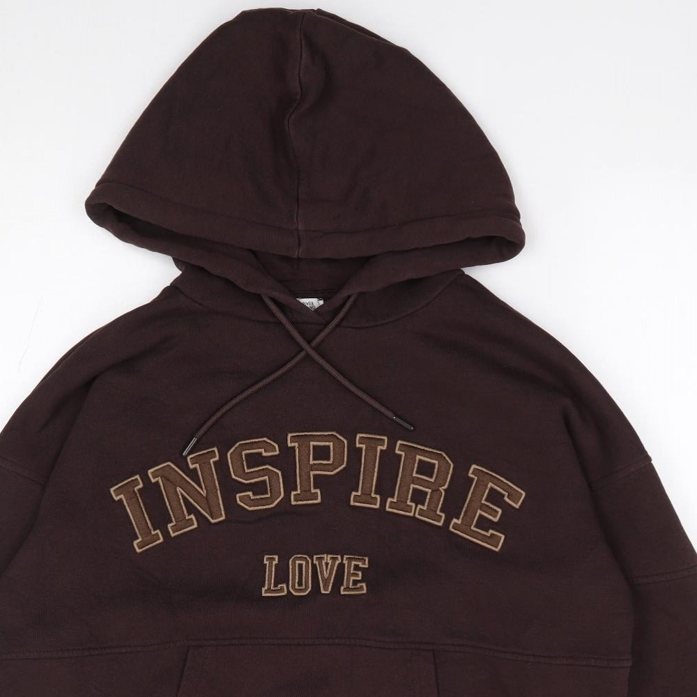 River Island Womens Brown  Cotton Pullover Hoodie Size M  Pullover