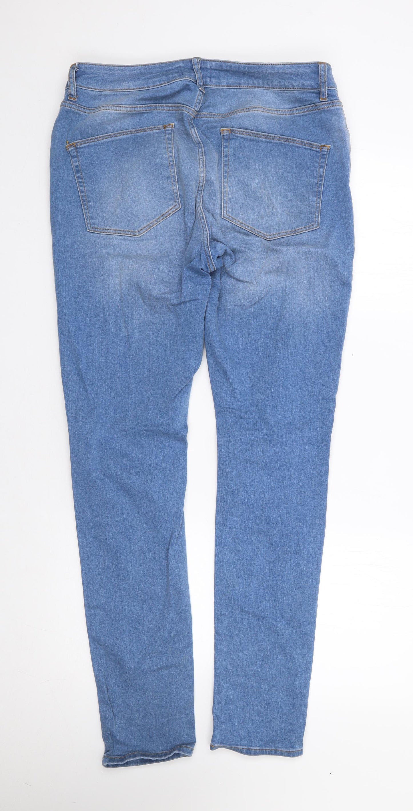 ASOS Womens Blue  Cotton Skinny Jeans Size 34 L32 in Regular Zip