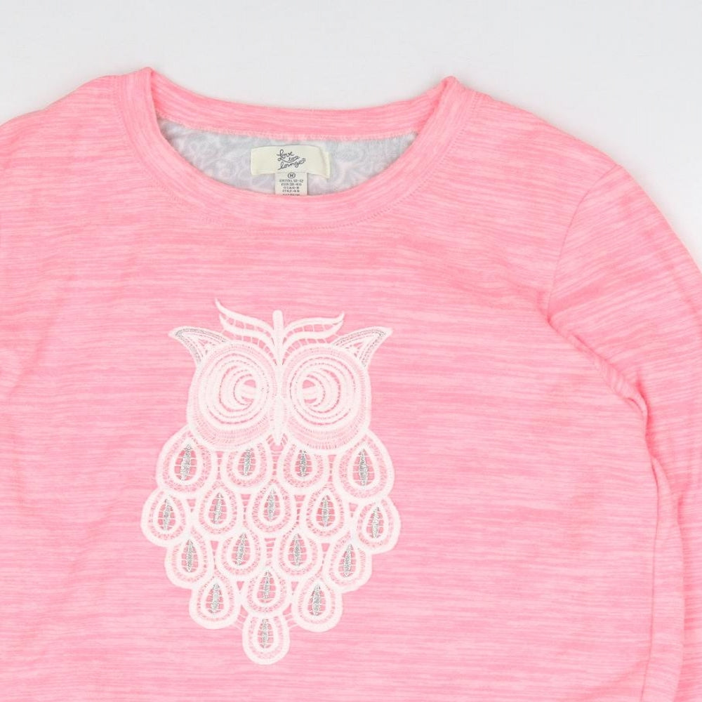 Primark Womens Pink Solid Polyester Top Pyjama Top Size M   - Owl