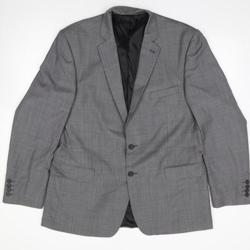Racing Green Mens Grey  Wool Jacket Suit Jacket Size 44