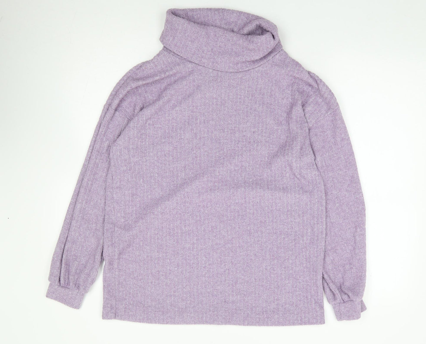 Dunnes Womens Purple Roll Neck  Polyester Pullover Jumper Size M