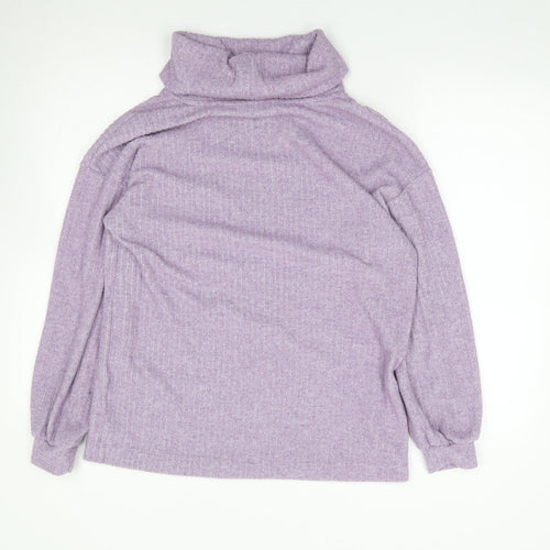 Dunnes Womens Purple Roll Neck  Polyester Pullover Jumper Size M