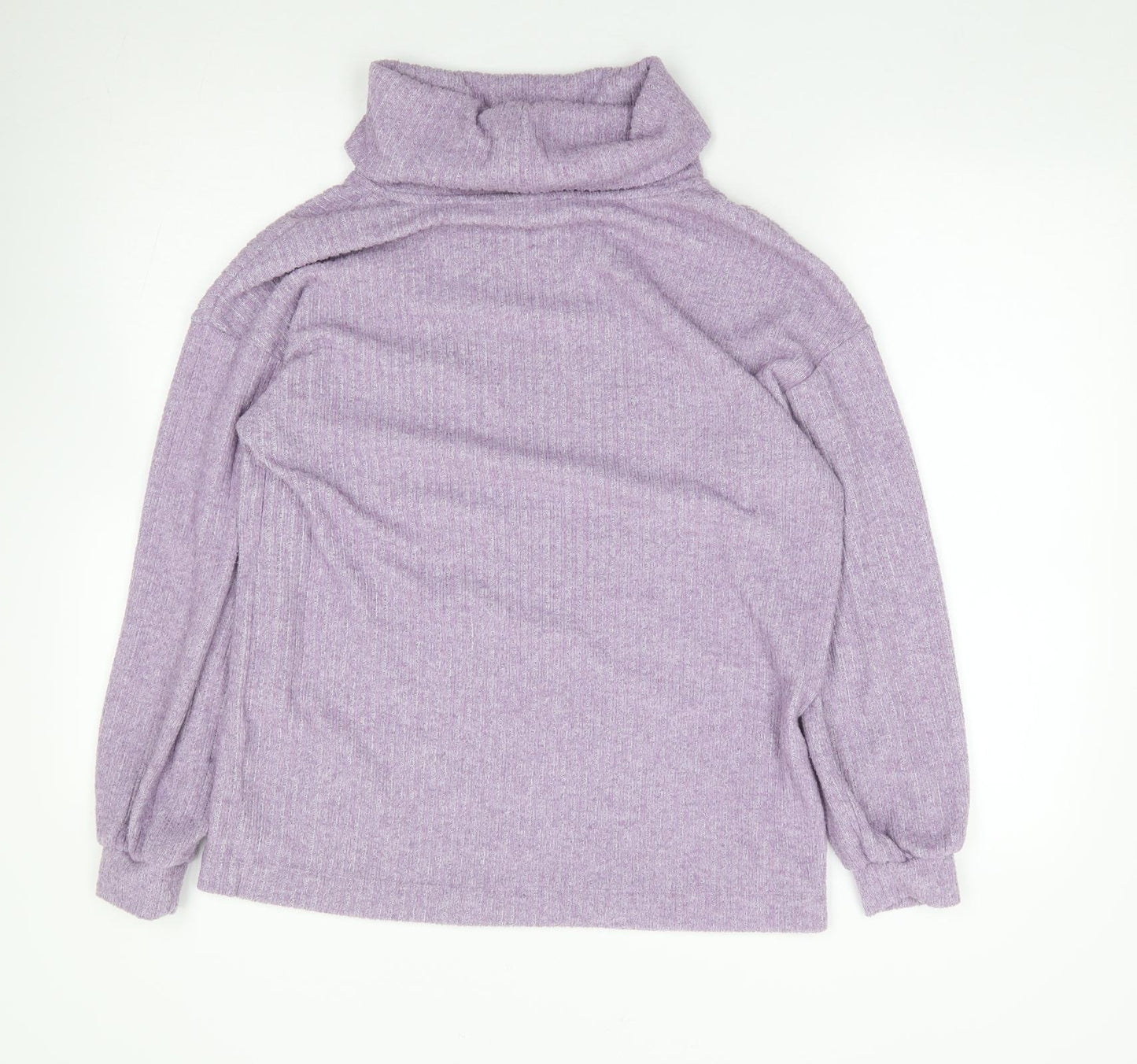 Dunnes Womens Purple Roll Neck  Polyester Pullover Jumper Size M