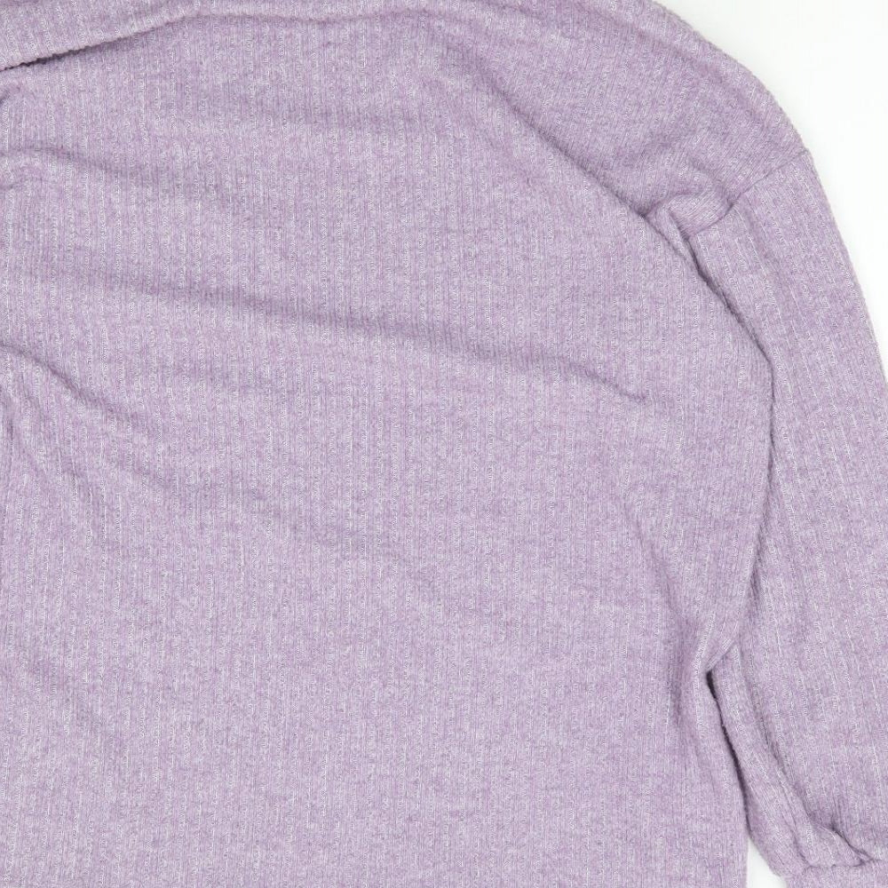 Dunnes Womens Purple Roll Neck  Polyester Pullover Jumper Size M