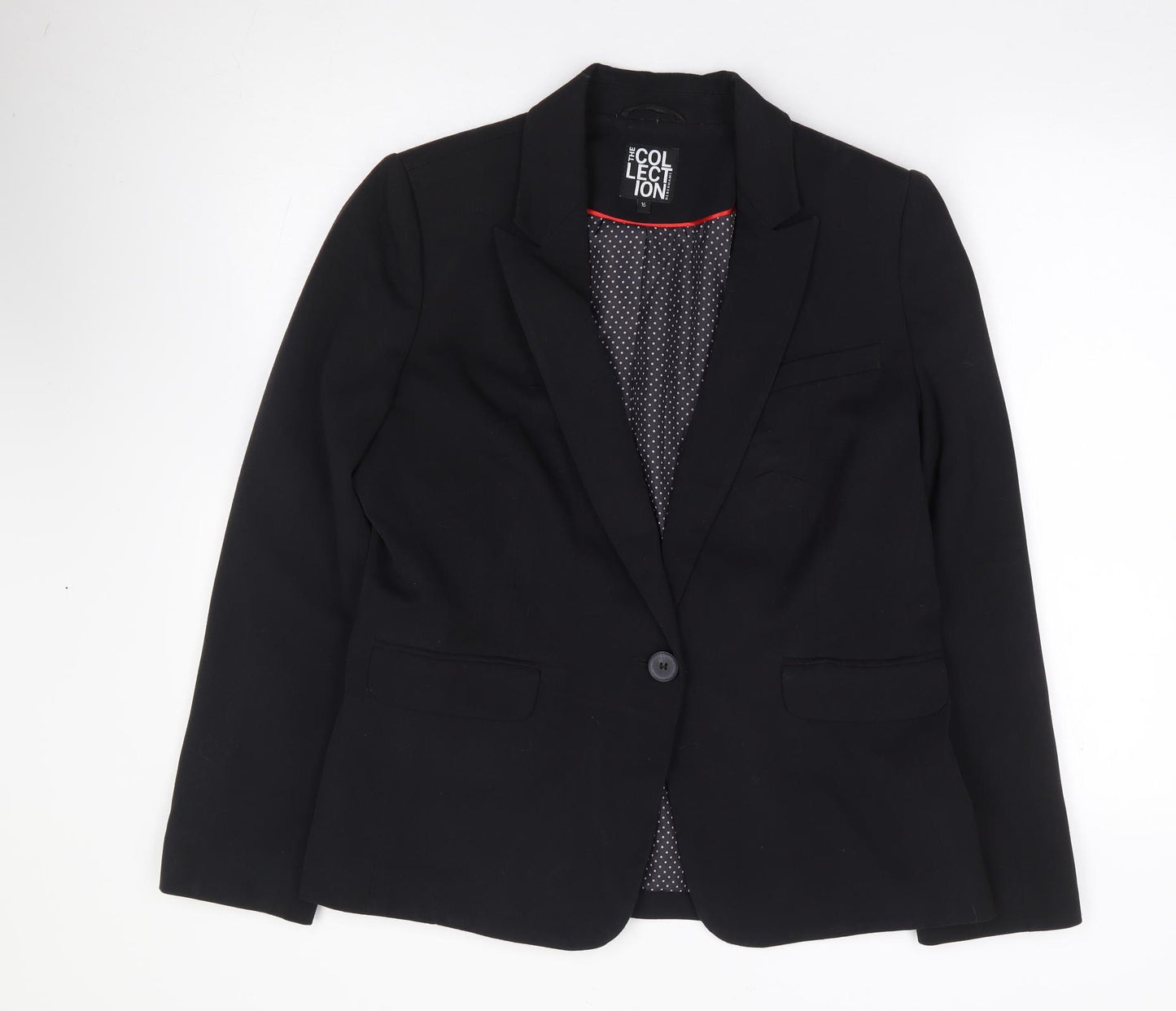 Debenhams Womens Black  Polyester Jacket Suit Jacket Size 16