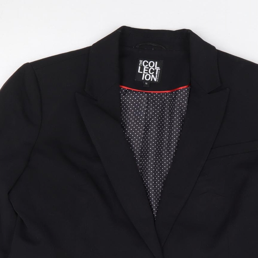 Debenhams Womens Black  Polyester Jacket Suit Jacket Size 16