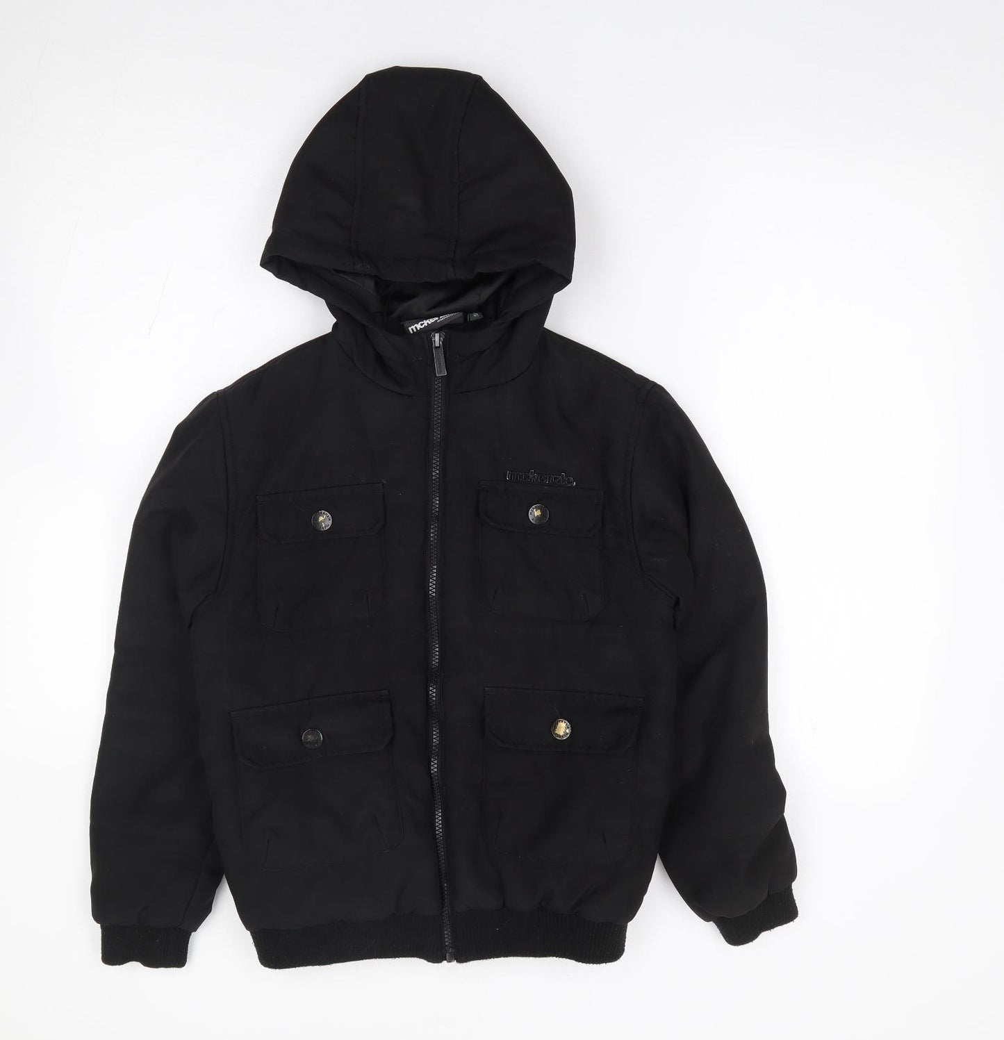 McKenzie Boys Black   Parka Coat Size 10-11 Years  Zip