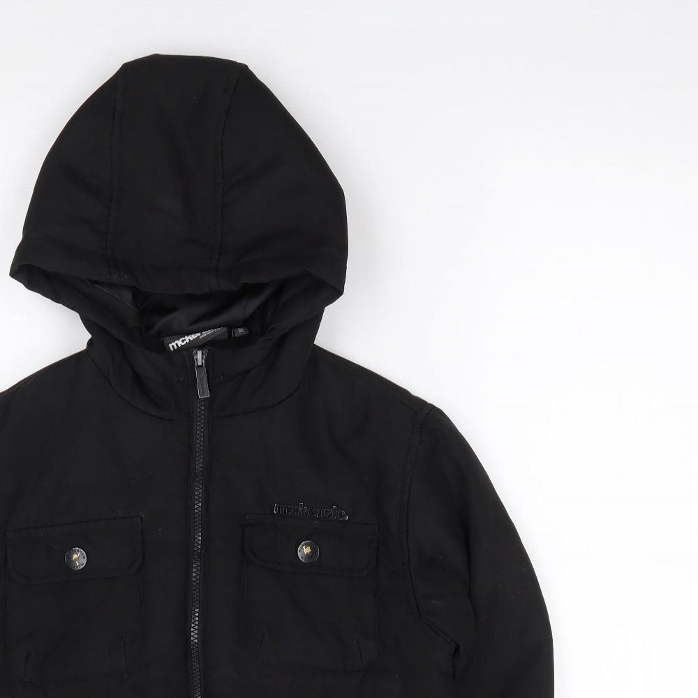 McKenzie Boys Black   Parka Coat Size 10-11 Years  Zip