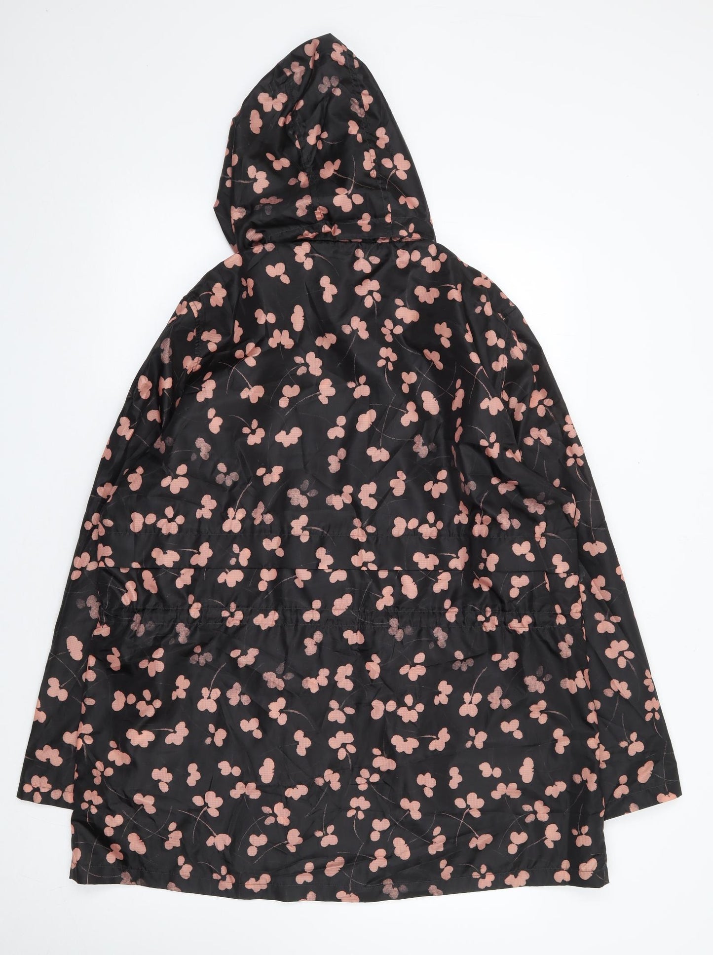NEXT Womens Black Floral  Rain Coat Coat Size 18  Zip