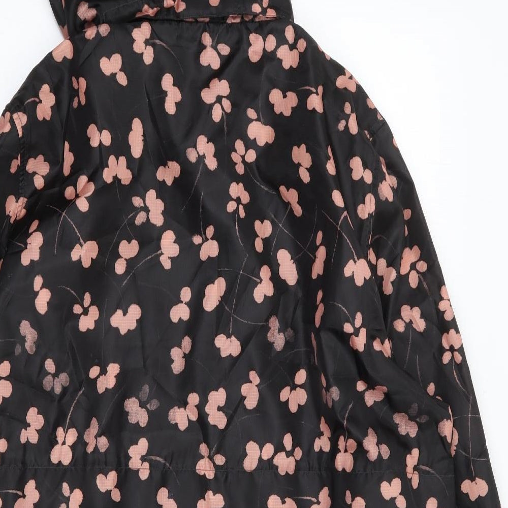 NEXT Womens Black Floral  Rain Coat Coat Size 18  Zip