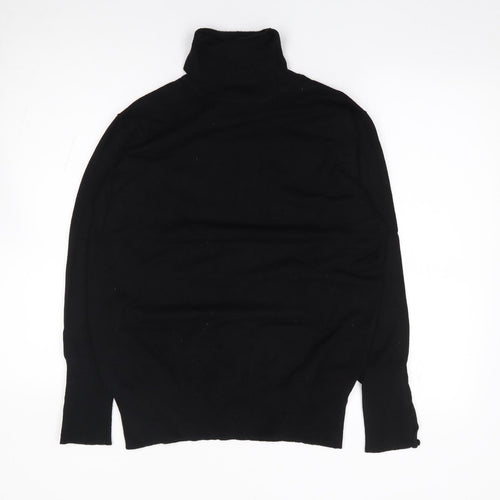 First Avenue Womens Black Roll Neck  Viscose Pullover Jumper Size L