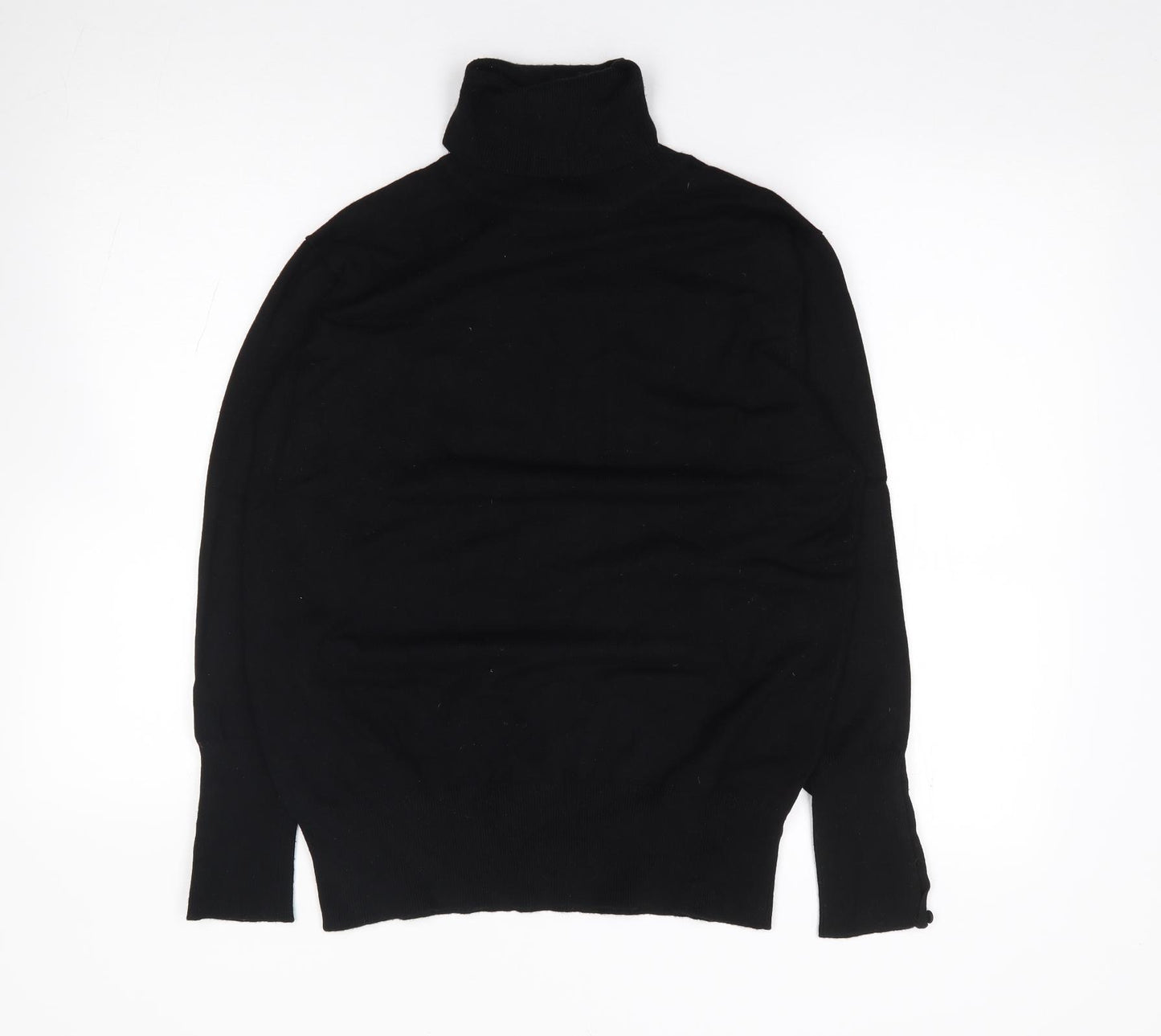 First Avenue Womens Black Roll Neck  Viscose Pullover Jumper Size L