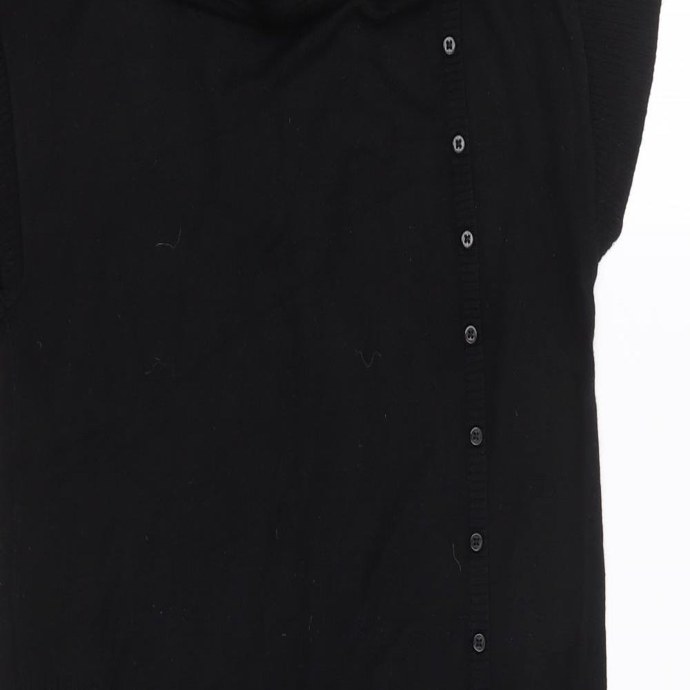 NEXT Womens Black  Viscose Jumper Dress  Size 12  Roll Neck Pullover