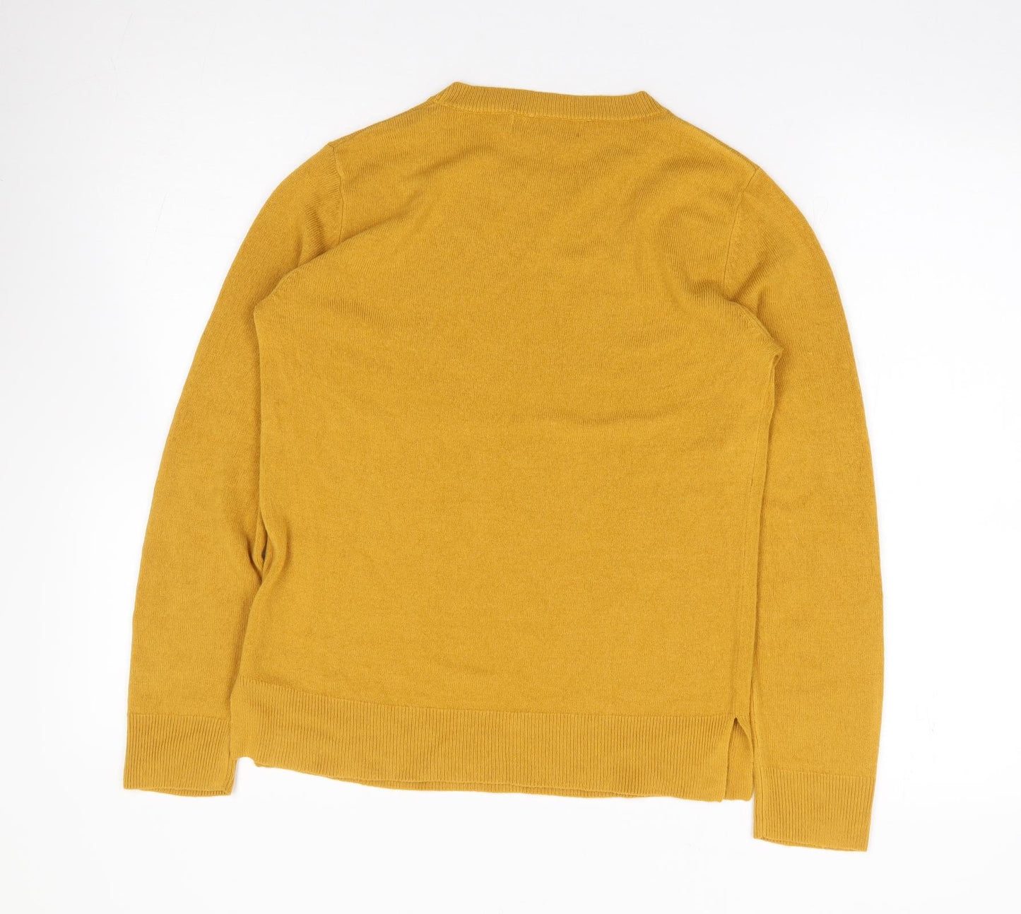 Marks and Spencer Womens Yellow Crew Neck  Acrylic Pullover Jumper Size 10