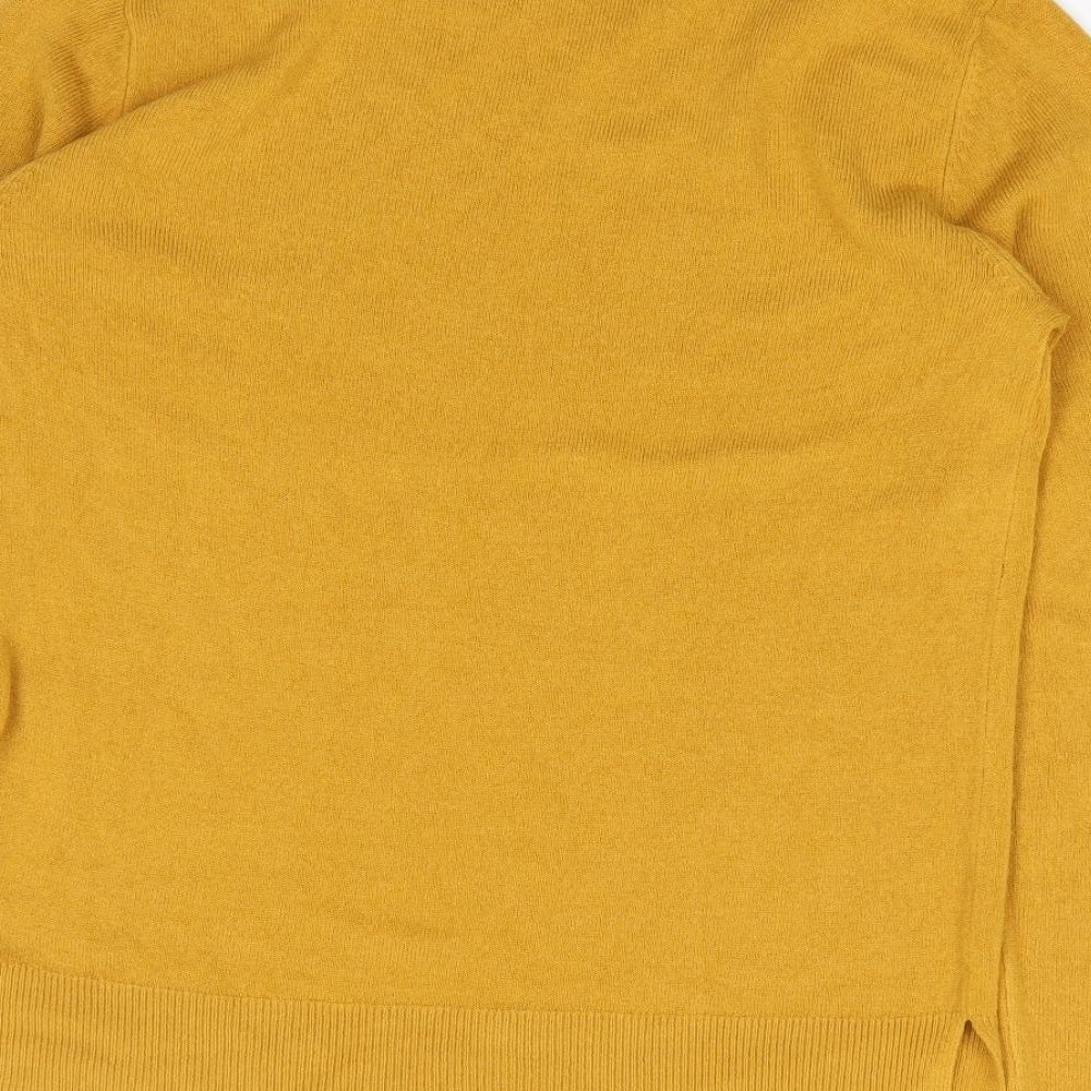 Marks and Spencer Womens Yellow Crew Neck  Acrylic Pullover Jumper Size 10