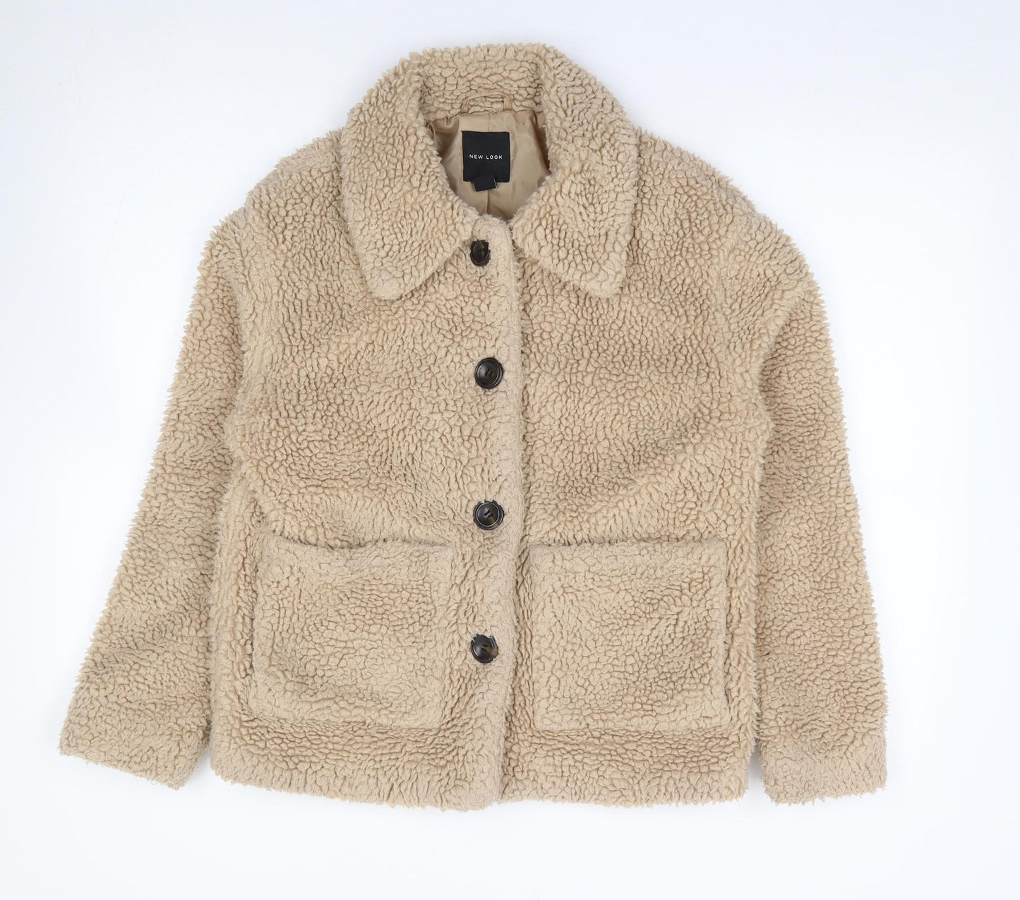 New Look  Womens Beige   Jacket Coat Size S  Button