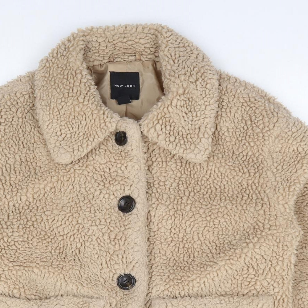 New Look  Womens Beige   Jacket Coat Size S  Button