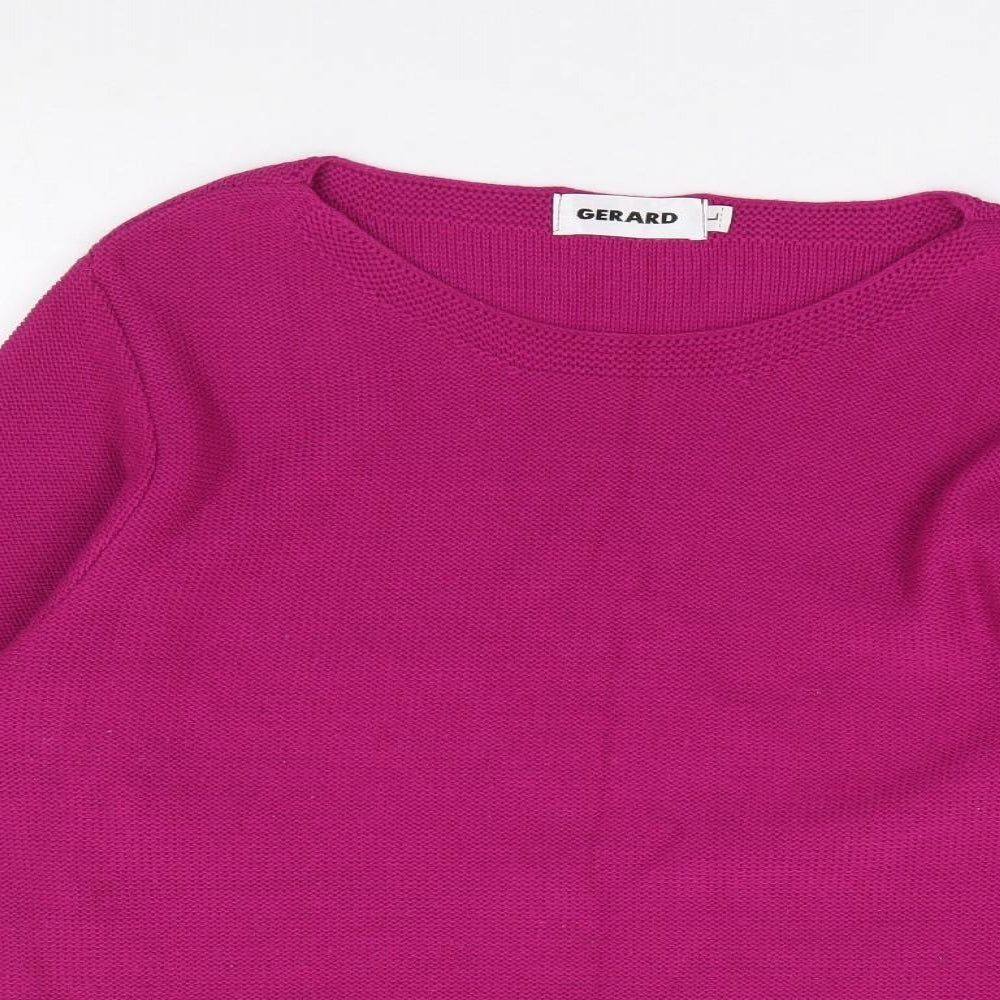 Gerard Womens Pink Round Neck Geometric Acrylic Pullover Jumper Size L