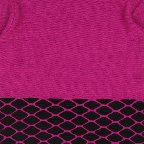 Gerard Womens Pink Round Neck Geometric Acrylic Pullover Jumper Size L