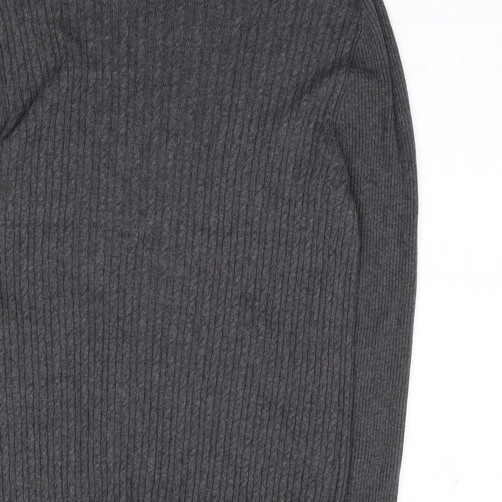 Laura Achley Womens Grey Roll Neck  Cotton Pullover Jumper Size 14