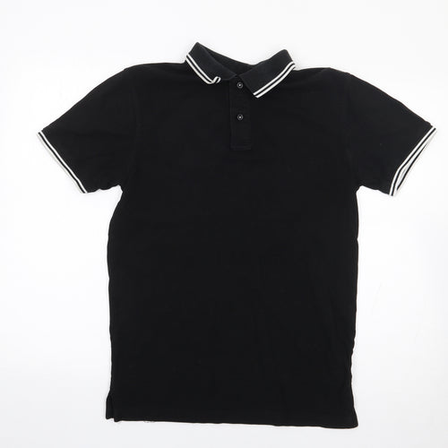 Saxnet Limited Mens Black  100% Cotton  Polo Size S Collared Pullover