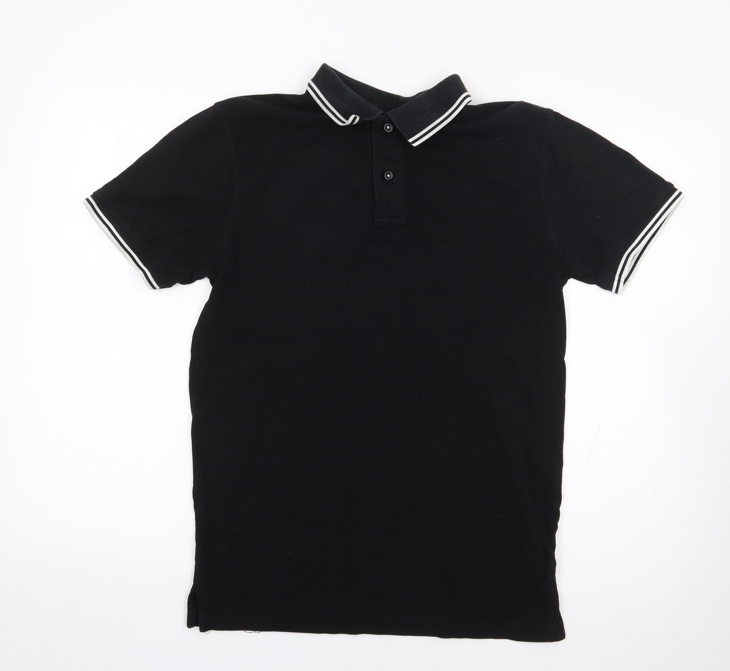 Saxnet Limited Mens Black  100% Cotton  Polo Size S Collared Pullover