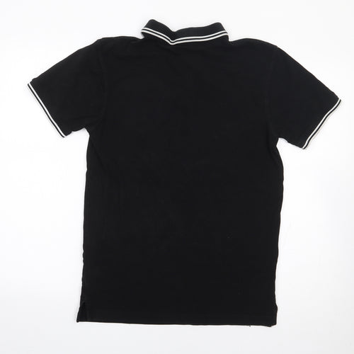 Saxnet Limited Mens Black  100% Cotton  Polo Size S Collared Pullover