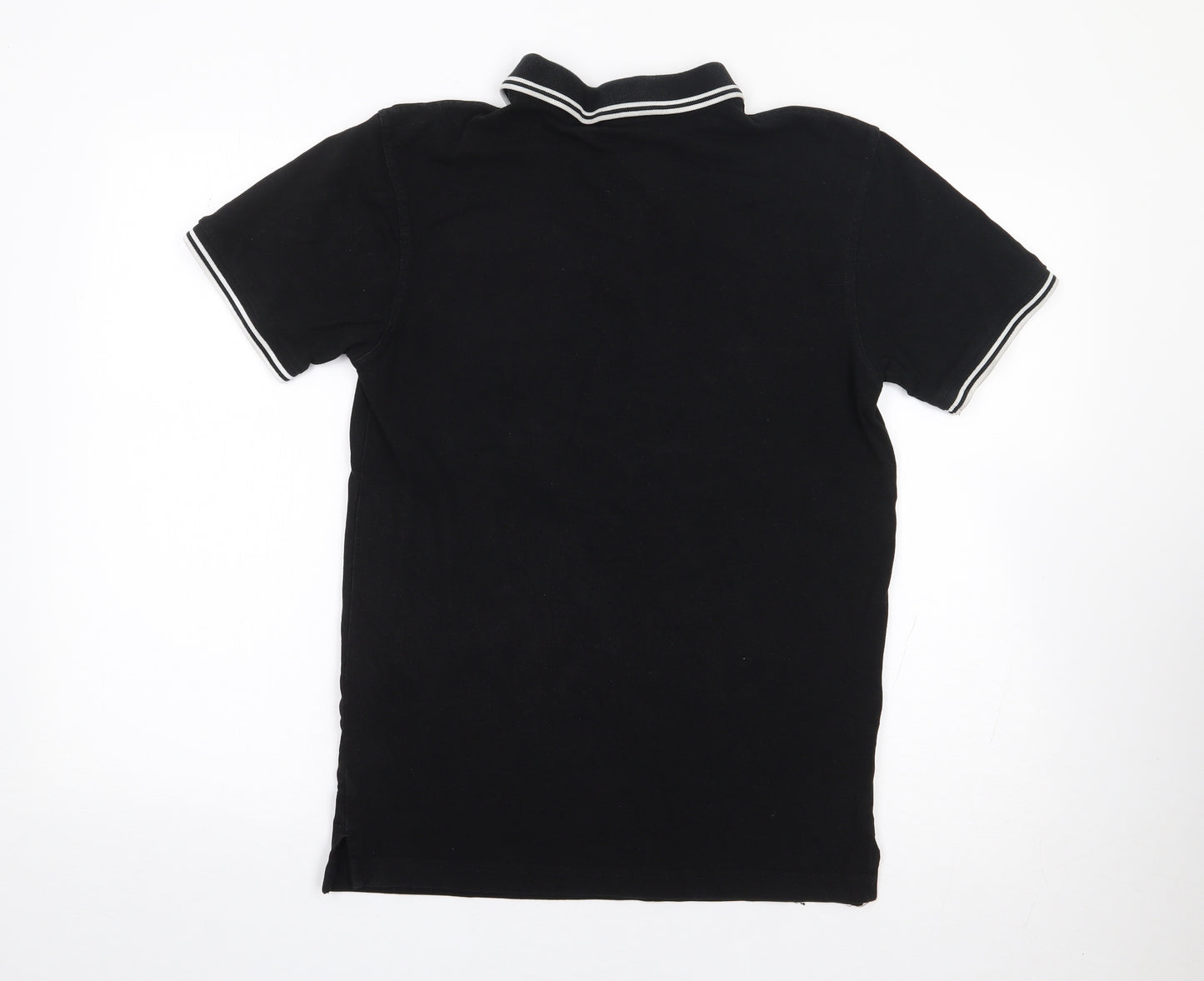 Saxnet Limited Mens Black  100% Cotton  Polo Size S Collared Pullover