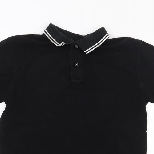 Saxnet Limited Mens Black  100% Cotton  Polo Size S Collared Pullover