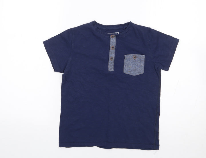 NEXT Boys Blue  100% Cotton Jersey T-Shirt Size 8 Years Crew Neck Pullover