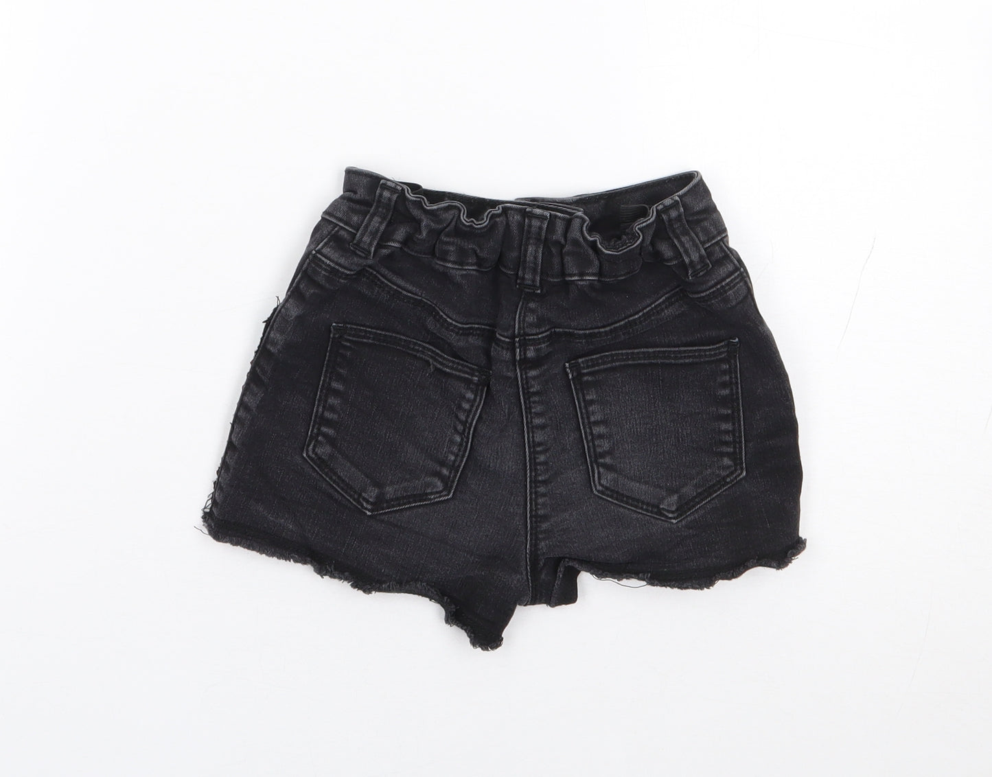 George Girls Black  Cotton Hot Pants Shorts Size 4-5 Years  Regular Zip