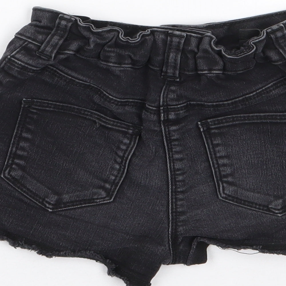 George Girls Black  Cotton Hot Pants Shorts Size 4-5 Years  Regular Zip