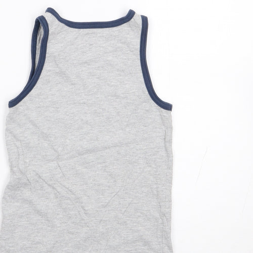 H&M  Boys Grey  Polyester Jersey Tank Size 5-6 Years Round Neck Pullover