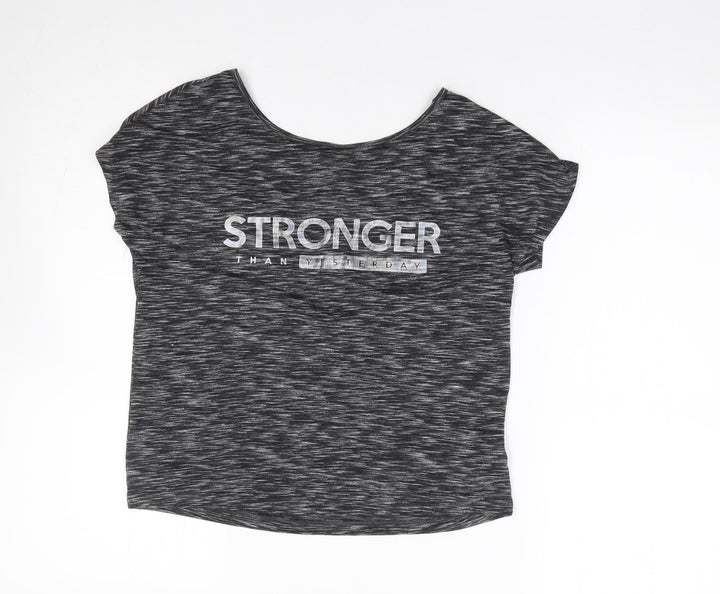 F&F Womens Grey  Polyester Jersey T-Shirt Size XS Crew Neck