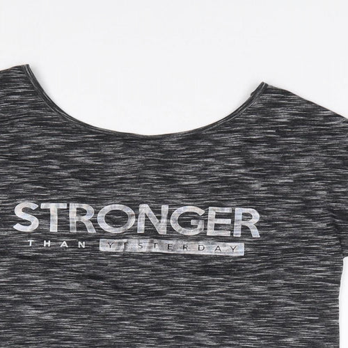F&F Womens Grey  Polyester Jersey T-Shirt Size XS Crew Neck