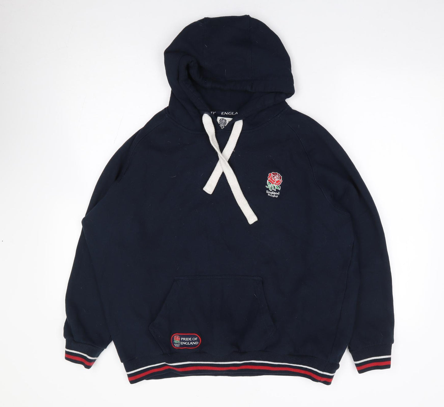 England Rugby Mens Blue  Cotton Pullover Hoodie Size L   - England Rugby
