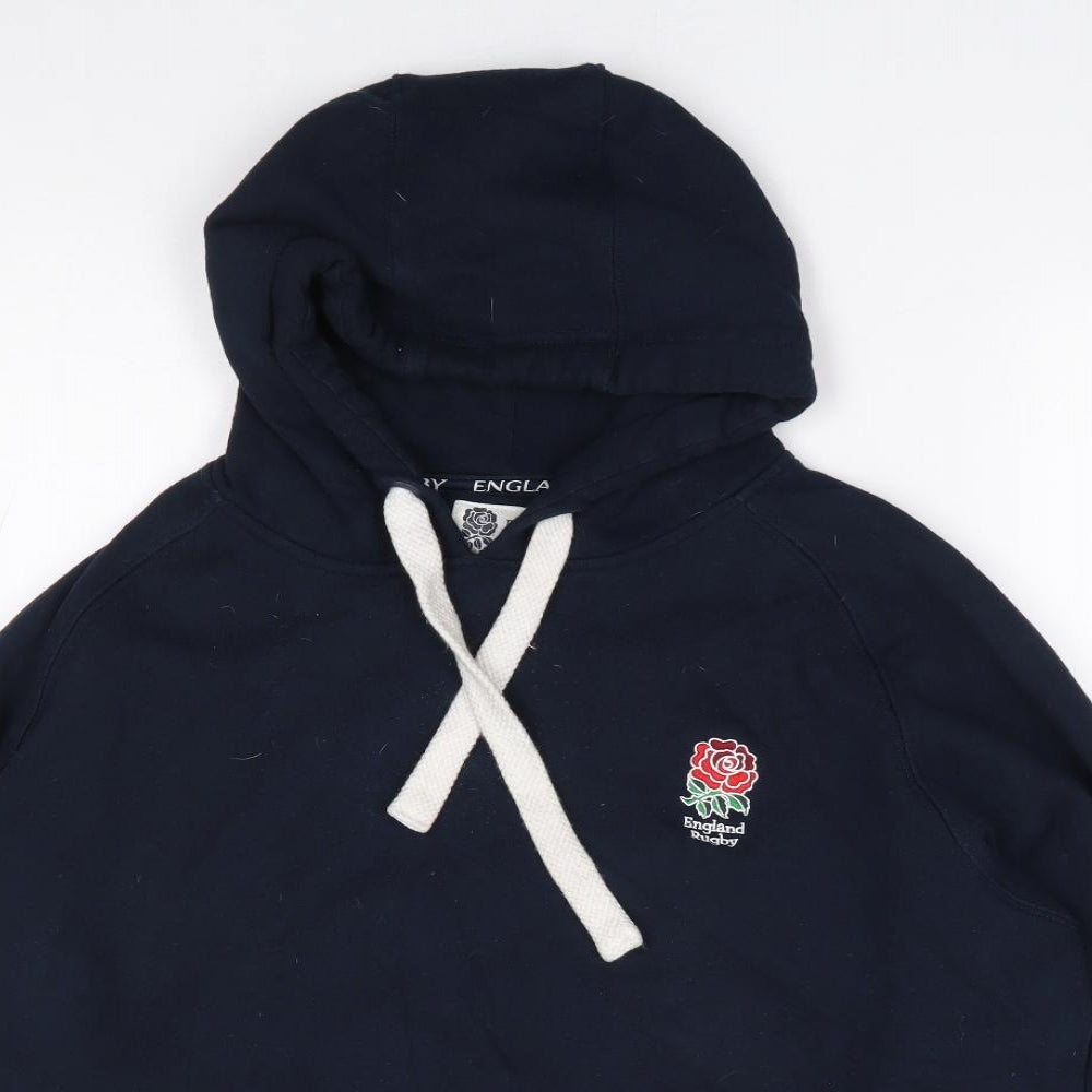 England Rugby Mens Blue  Cotton Pullover Hoodie Size L   - England Rugby