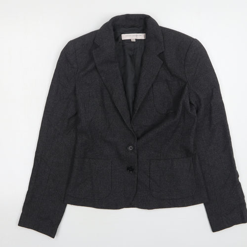 French Connection Womens Grey  Viscose Jacket Suit Jacket Size 6